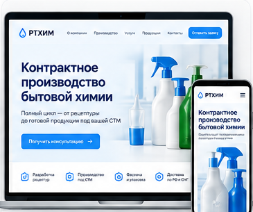 Проект сайта РТХИМ — контрактное производство бытовой химии